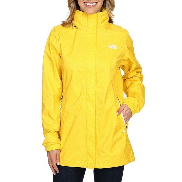 North Face Yellow Polka Dot Rain Jacket 